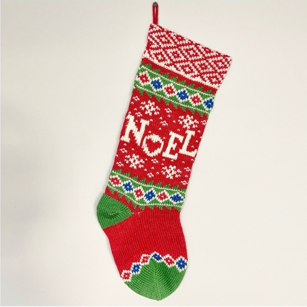 Vintage Noel Sweater Knit Holiday Christmas Stocking